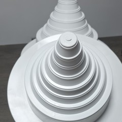 Set of 3 White TPO Cone Pipe flashing. 1-8 in. with stainless strap band.