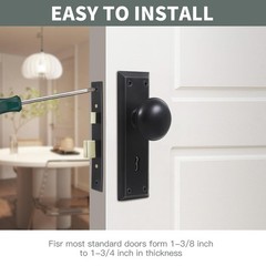 2 Pack Mortise Lock Door Knob Plates for Interior Doors, Old Style Mortise Do…