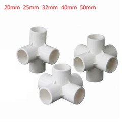 PVC 4/5/6-Way Equal Water Supply Pipe Fittings Adapter Connector ID 20mm-50mm