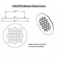 LXLOTUS 4 ¼” Champagne Bronze Snap-in Shower Drain Cover –