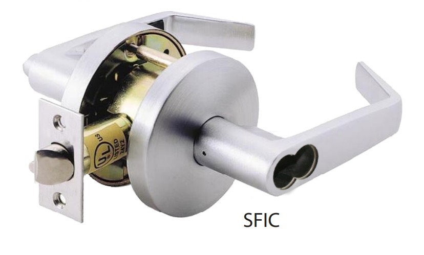 ORCA Classroom Captain Lever Cylindrical Lock Grade-2 US26D Satin Chrome IC Core
