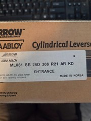 NEW IN BOX- Arrow ASSA ABLOY MLX81-SB-26D-306-R21-AR-KD Cylindrical Leverset