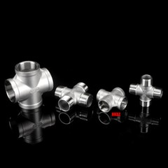 304 Stainless Steel 4 Way Pipe Fitting BSP Thread Female/Male Connector Adaptor