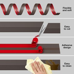 Pluden Heavy-Duty 40ft Vinyl Rubber Non-Slip Self Adhesive Stair Edge Trim