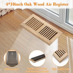 Howeall 4×10 Inch White Oak Wood Floor Register Vents IN,