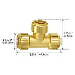 Pipe Fittings 1/2″ X 1/2″ X 1/2″ 12PCS Push-Fit Tees Brass Fittings