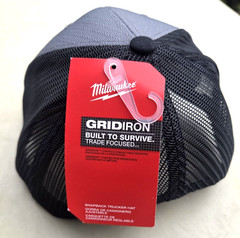 Milwaukee 505G Milwaukee Tool GRIDIRON Snapback Trucker Hat Black Gray
