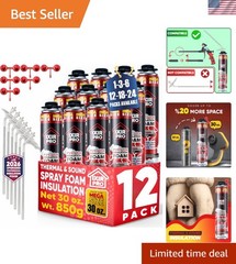 Mega Size Spray Foam Insulation Can – 12 Pack, High Density, Covers 276 Sq Ft
