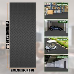 SEAL 4 x 8 FT Premium Garage Floor Mat, Solid 2.8mm Thick Lay-Flat Black Comm…