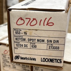 NEW IR Locknetics 653-15 Keyswitch, DPDT- Clockwise Momentary; 630 Satin Finish