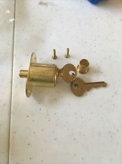 CCL SECURITY Sliding Door Lock #02291 7/8″ Brass Pin Tumbler With 2 Keys
