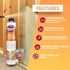 Kraken Bond FastCoat Spray Foam Insulation,Closed Cell 27.1 oz, 24 Pack (No Gun)