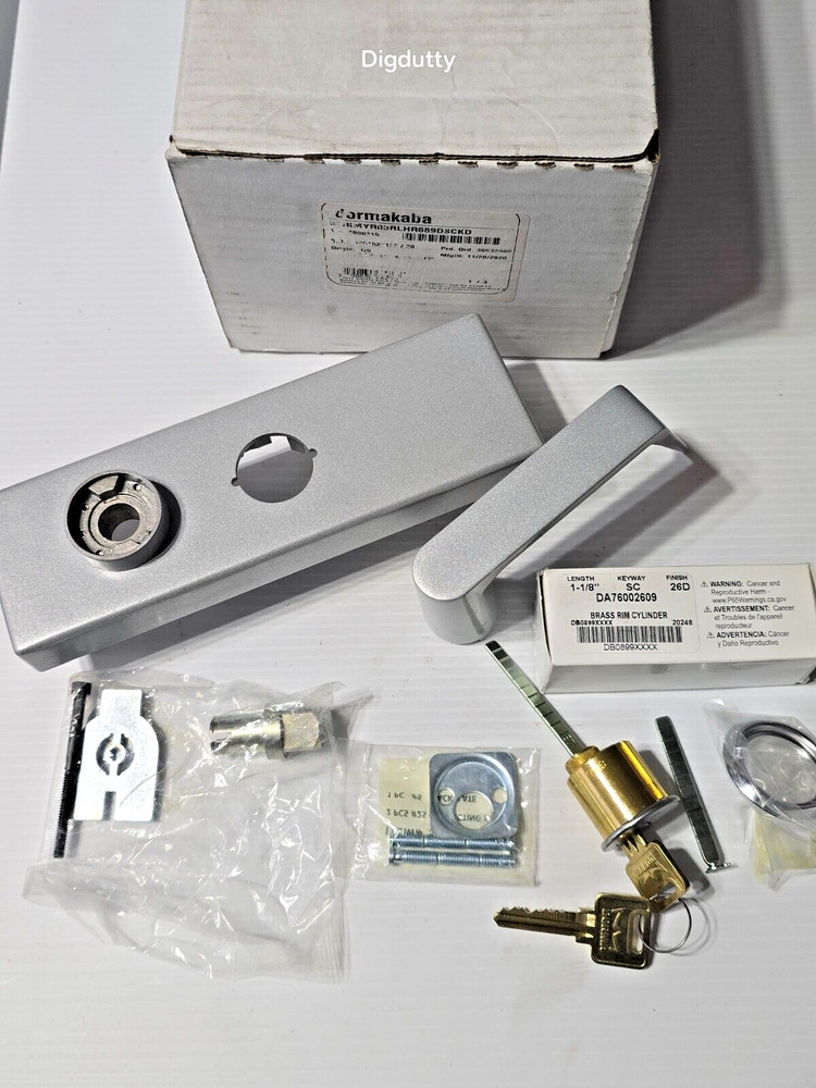 Dormakaba 9000 YC03R 689 Lever Trim w/ Cylinder + Key, ETRIMYR03RLHR689DSCKD