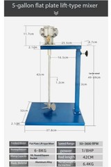 5-Gallon Pneumatic Mixer, Paint Mixer with High-Power Flange-Mounted Motor Head
