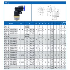 Male 90° Elbow Push In Fit Pneumatic Fittings Air Line Water Hose Tube Fitting
