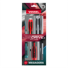 Vessel Tools MEGADORA JIS Screwdriver 6PCS. Set 9806JSPB