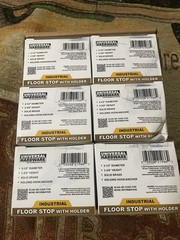 Lot of 6 Universal Hardware 3-5/8” Industrial Door/Floor Stops w/ Holder UH40076