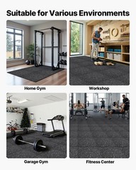 Puzzle Exercise Mat,24 PCS Fitness Equipment Mats,24 x 24 x 0.4 in,High-Density