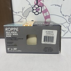 NEW Roppe 4 In. x 20 Ft. Roll SNOW Vinyl Self-Stick Wall Cove Base