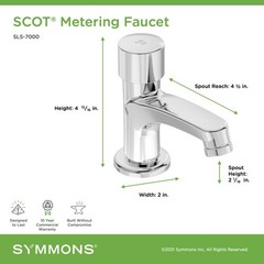 Symmons SLS-7000 SCOT 0.5 GPM 1 Hole Metering Bathroom Faucet – Chrome