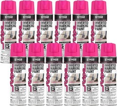 12PK Seymour 20-659 Hot Pink Fluorescent Marking Paint 17oz