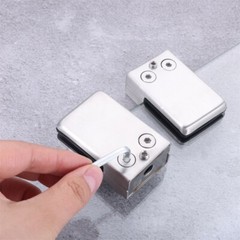 8Pcs Square Glass Clamps Brushed Nickel 64x42x24mm for Glass Shelves Bathroom