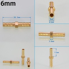 Brass Pipe Fitting Brass Barbed Hose Joiner Splitter Connector Various Type