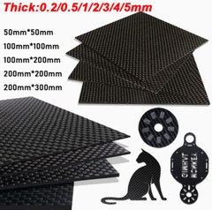 Carbon Fibre Sheet Plate Carbon Plate Matte Different Sizes 0.2 0.5 1 2 3 4 5mm