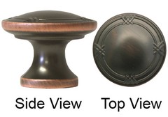 Oil Rubbed Bronze Kitchen Bathroom 1 1/4″ Ribbon & Reed Round Cabinet Knobs 33MM