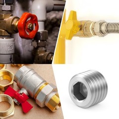 5 PCS 3/8″ NPT Male Pipe Plug Stainless Steel 3/8 NPT, Silver