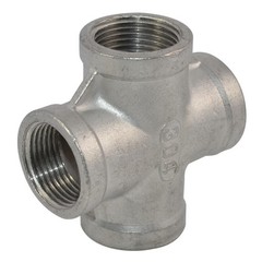 3/4″ in NPT Thread 4 Way Female Cross Coupling Connector SS304 Pipe Fitting Oil