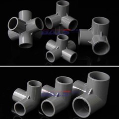 PVC 3/4/5/6-Way Elbow Connector Coupling Pipe Fittings Dia 20/25/32/40/50mm Grey