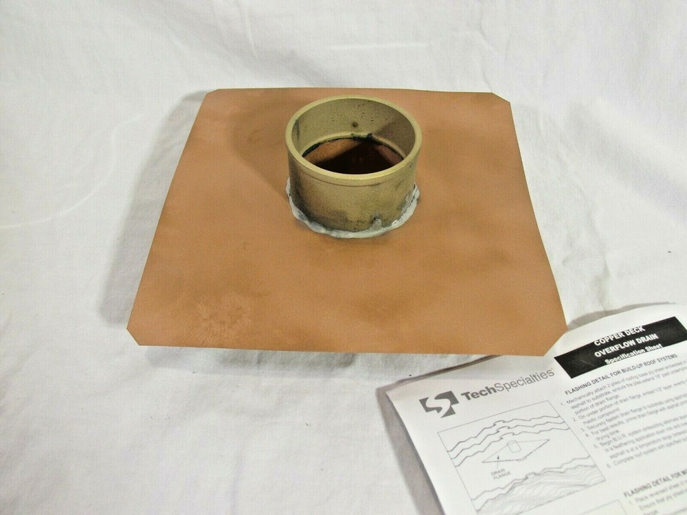 LSP T-0221 – Tech Specialties 3″ Copper Deck Overflow Drain w/ 3″ NH Connection