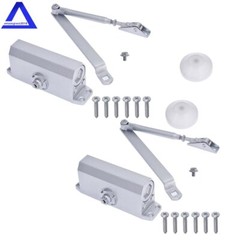2x Aluminum Commercial Door Closer Two Independent Valves Control Sweep 45-65KG