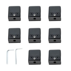 8Pcs Glass Clamps with 2pcs Hex Screwdriver Black 304 Stainless Steel 48x42x24mm