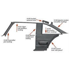 Rear Lower Quarter Window Interior Moldings Pair X-Body N1454