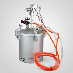 2.6Gal. High Pressure Pot Paint Sprayer Lacquer Full Kit 3.5 Caliber Spray Gun