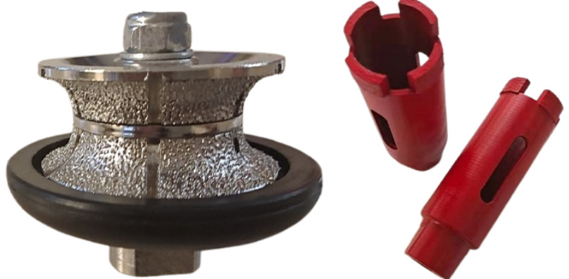 1 1/2″ Full Bullnose V40 Profle Wheel 1 3/8″ & 2″ stone marble core bit hole cut