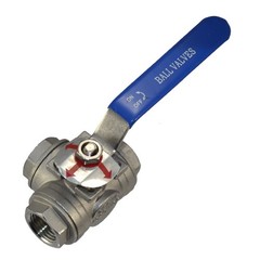 1/2″-2″ NPT 3-way threaded Ball Valve Female Port T Type WOG1000 SS 304 Oil