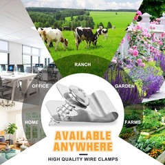 Tottist 120 Pcs Fence Wire Clamps Stainless Steel Fencing Mounting x120
