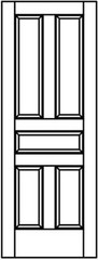 5 Panel Traditional Stile & Rail Interior Wood Doors 20 Wood Species -Model# 5TC