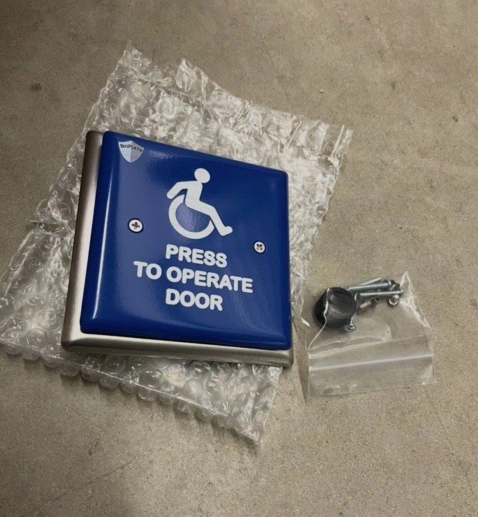 Ms Sedco 4×4 Handicap Logo Push plate With Hardware
