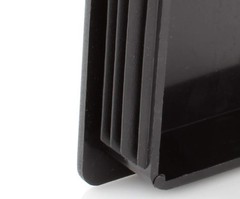 10x Rectangular Tube Lamellar Plug 10×30 mm Black End Caps Plastic