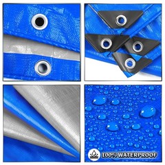 Tarp 8×12 Feet, 7 Mil Thick Waterproof Poly Tarps Cover UV Resistant, Rip & T…