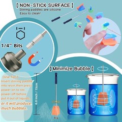 Pro Quality Silicone Paint and Resin Mixer Paddles – 4 Pack for Drill Use