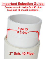 Flush Connector for Inside PVC and ABS Schedule 40 Pipes, White, Made in USA