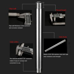 1/2″ DN15 BSP Male Length 3-50cm Barrel Nipple 304 Stainless Steel Pipe Fitting