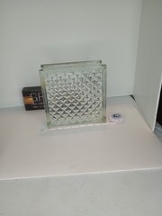Vintage Reclaimed Architectural Glass Block Lines 7-3/4″ x 7-3/4″ x 3″ 16 avail