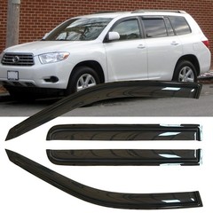 4pcs Dark Smoke Side Window Wind Deflectors for 2008-2015 Toyota Highlander