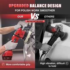 Cordless Buffer Polisher Kit for Milwaukee 18V/M18 Battery (No Battery), 6-In…